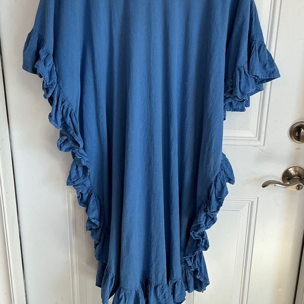 Blue High Low Ruffle Dress - Picture 4 of 9